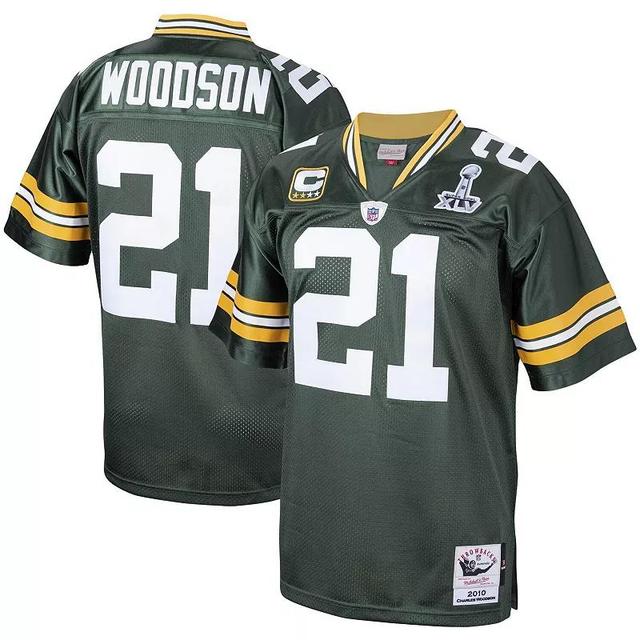 Mens Mitchell & Ness Charles Woodson Bay Packers 2010 Authentic Throwback Retired Player Jersey Product Image