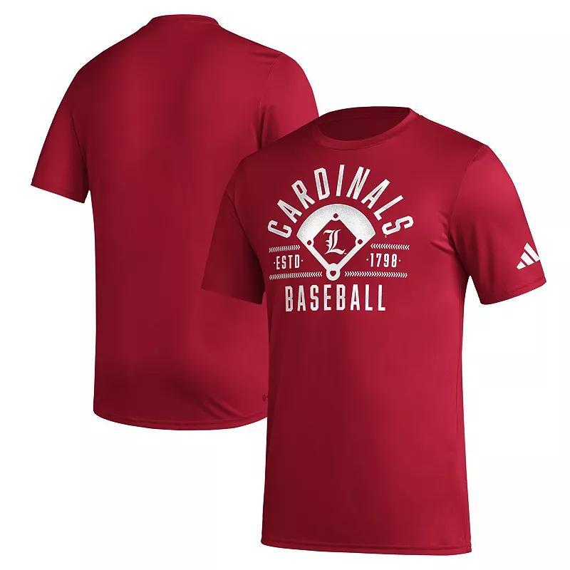 Mens adidas Louisville Cardinals Exit Velocity Baseball Pregame AEROREADY T-Shirt Product Image