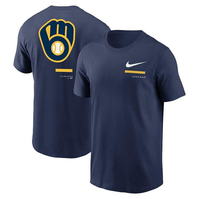 NIKE Navy Milwaukee Brewers Over The Shoulder T-shirt Product Image