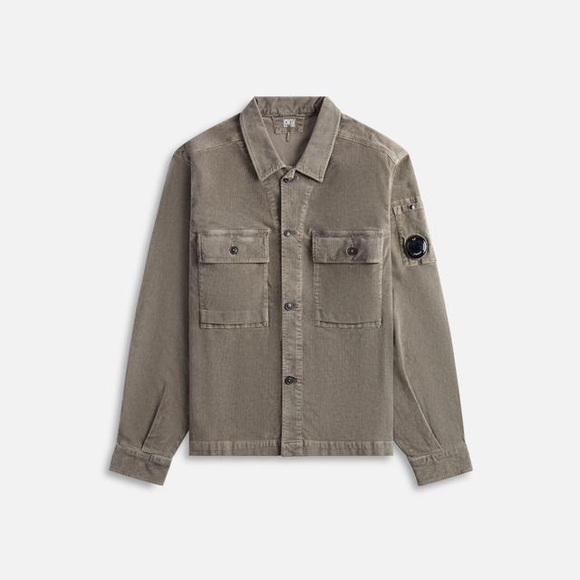 C.P. Company Corduroy Buttoned Utility Overshirt - Walnut Male Product Image