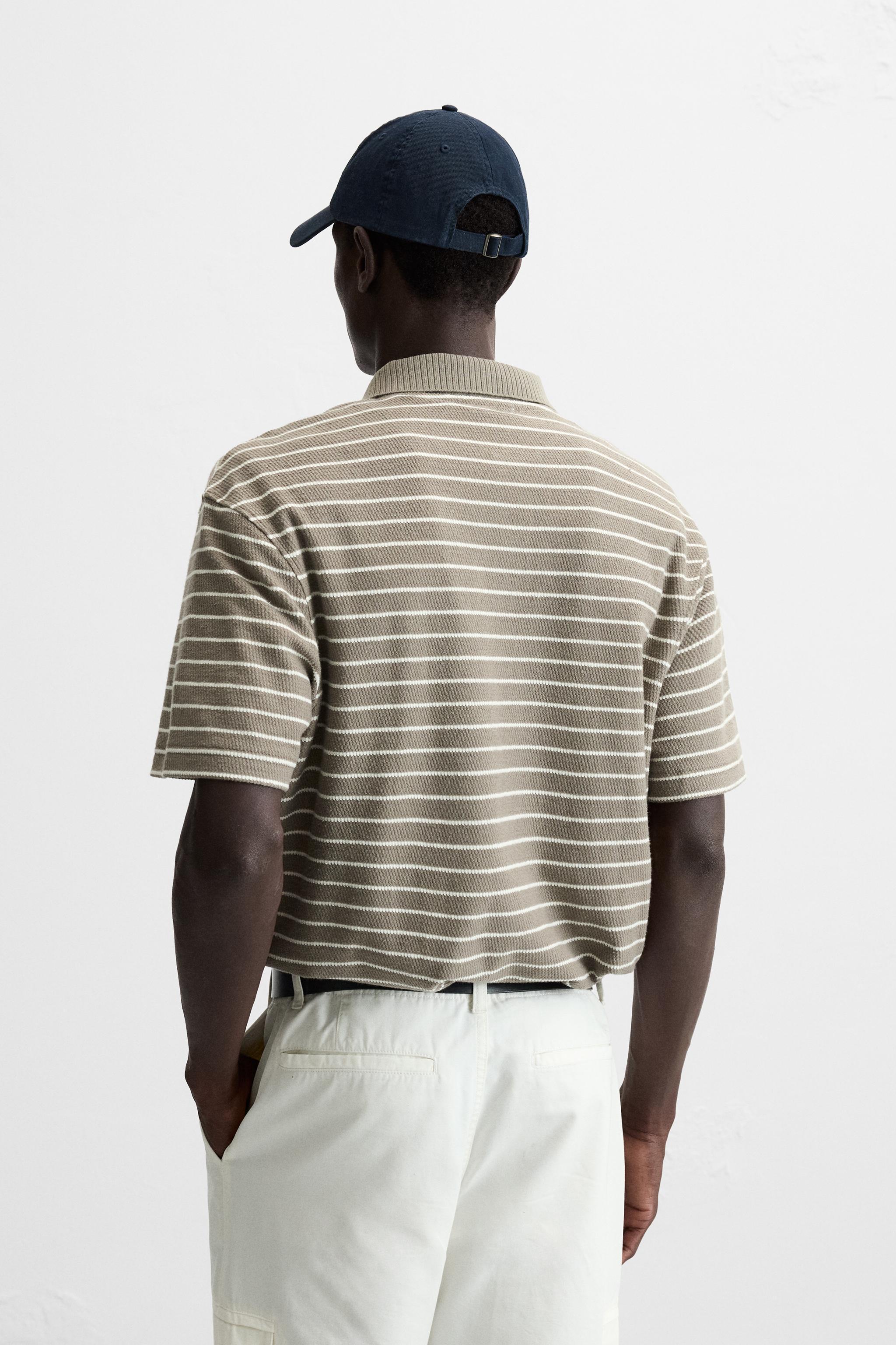 TEXTURED STRIPED POLO Product Image