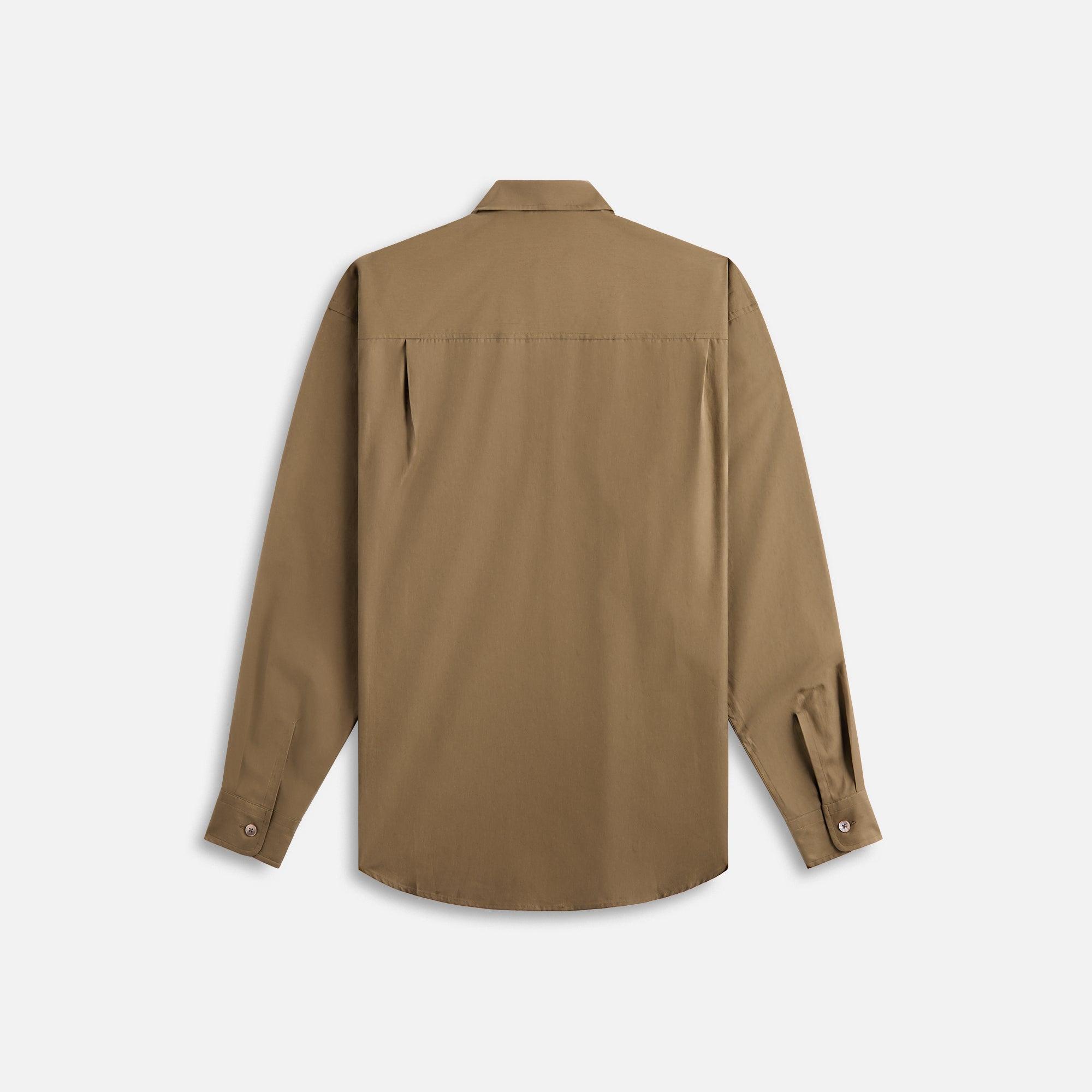 Auralee Washed Finx Twill Big Shirt - Brown Male Product Image