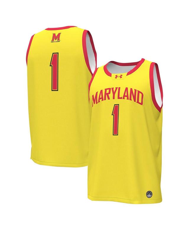 Mens Under Armour #1 Gold Maryland Terrapins Replica Basketball Jersey - Gold Product Image