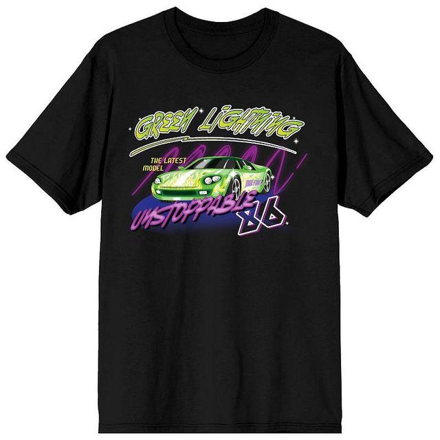 Mens Car Fanatic Green Fire Race Tee Product Image