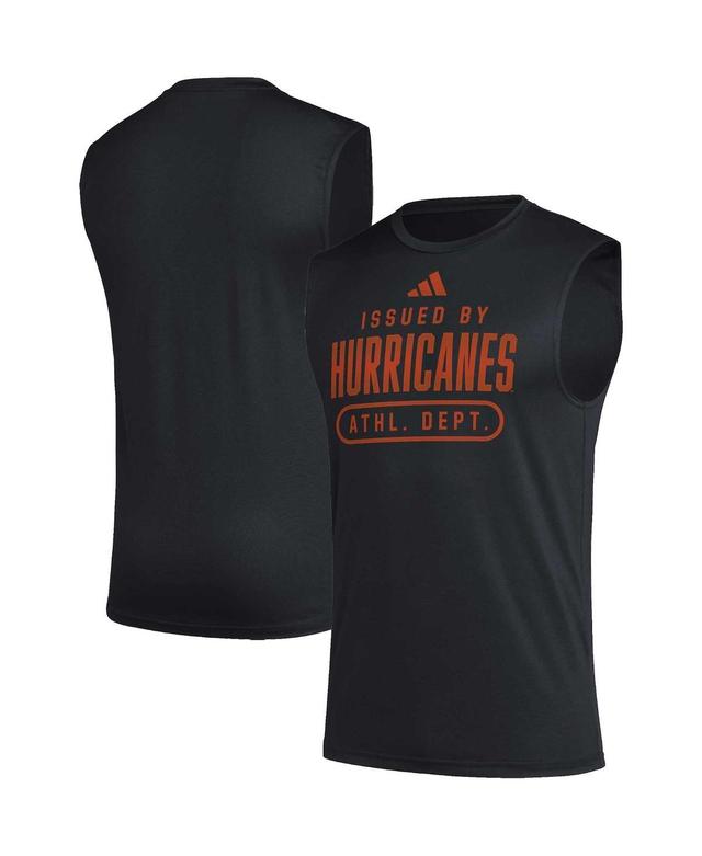 Mens adidas Miami Hurricanes Sideline AEROREADY Pregame Tank Top Product Image