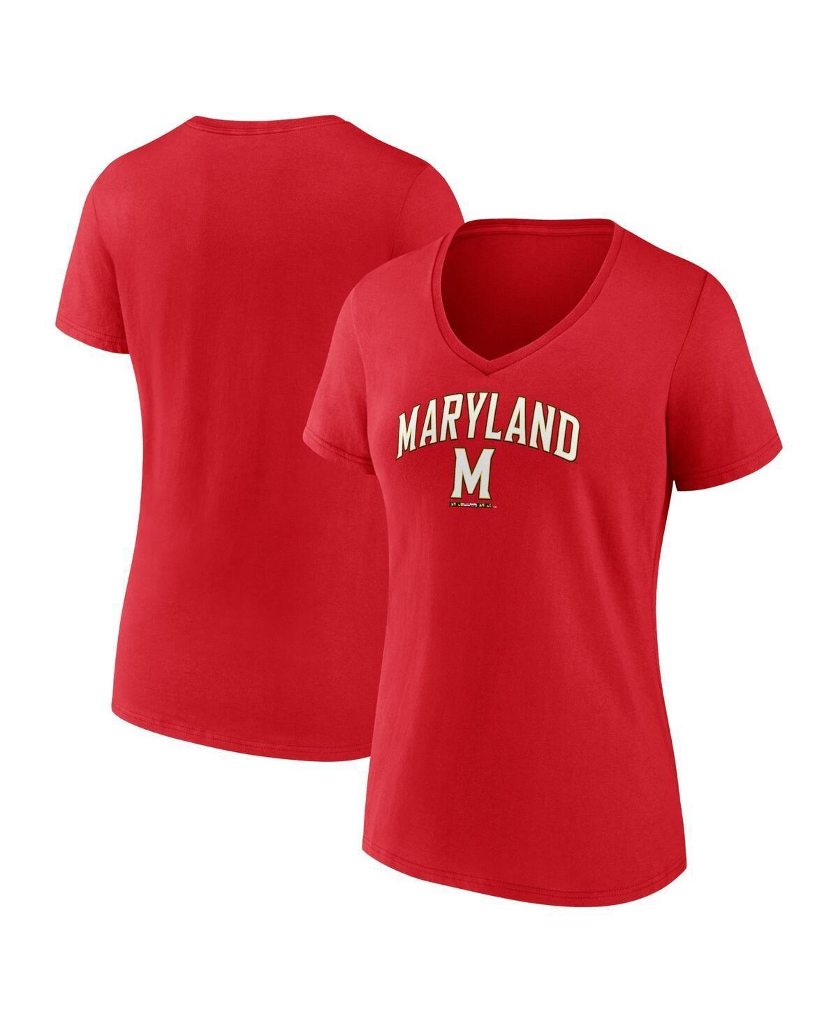 Womens Fanatics Red Maryland Terrapins Evergreen Campus V-Neck T-shirt Product Image