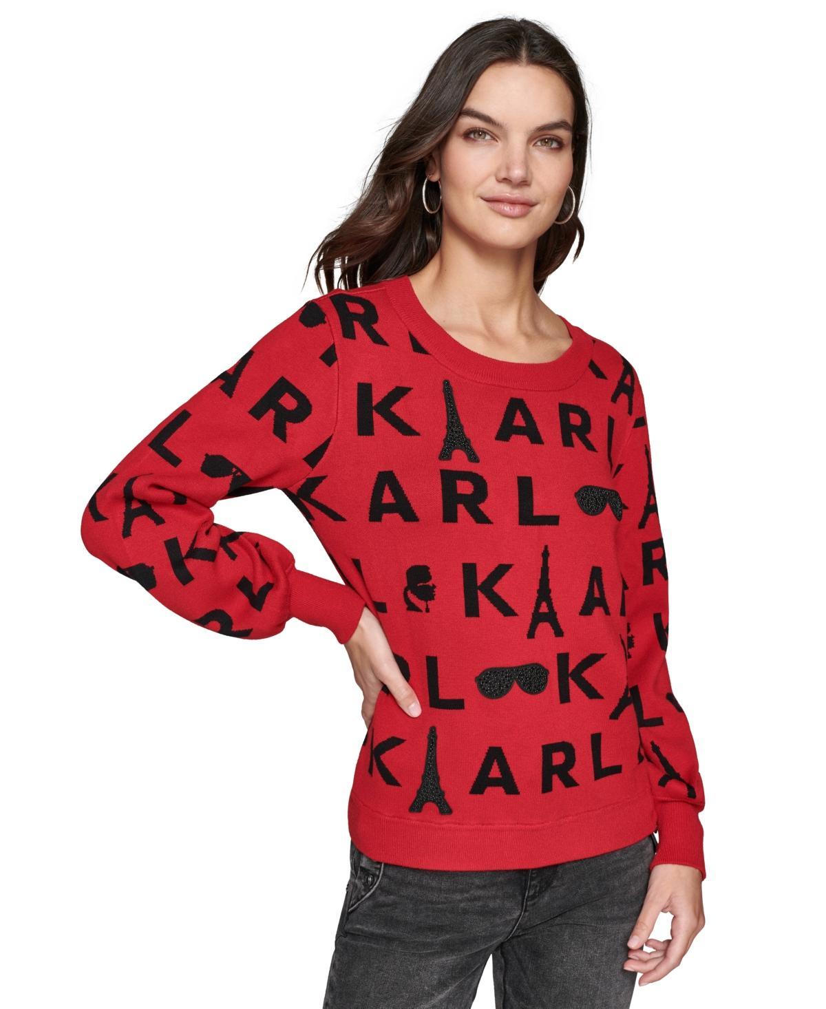 Karl Lagerfeld Paris Womens Embellished Sweater Product Image