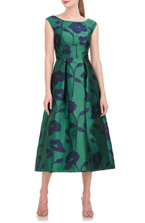 Kay Unger Jenni Floral Jacquard A-Line Dress Product Image