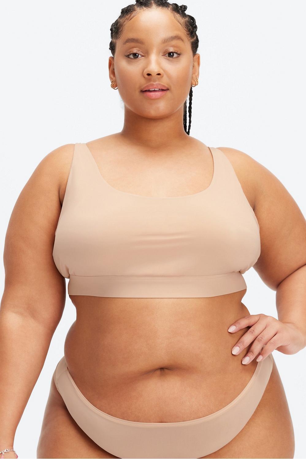 Fabletics Fine Touch Scoop Neck Bralette Womens Oak plus Size 1X Product Image