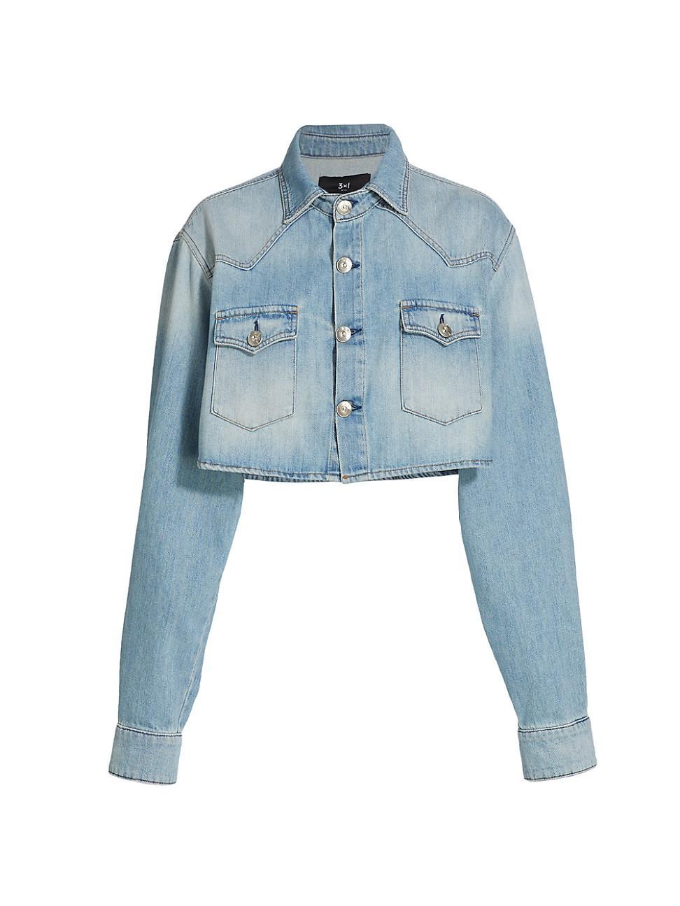 Womens Stefy Denim Cropped Jacket Product Image