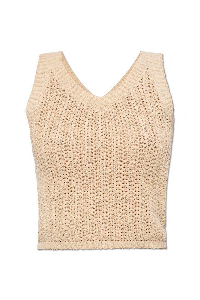 MAX MARA Arrigo Knit Cotton-blend Tank Top In Ivory Product Image