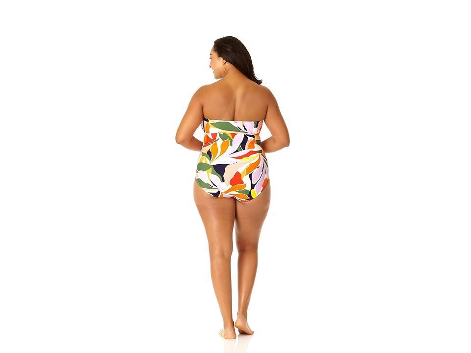 Anne Cole Plus Size Twist Front Shirred Bandeau One-Piece Women's Swimsuits One Piece Product Image