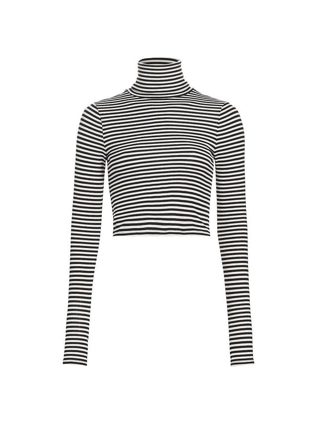 Womens Jackson Rib-Knit Crop Turtleneck Top Product Image