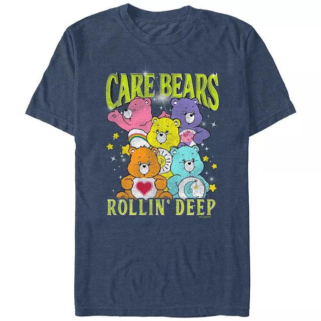 Mens Care Bears Rollin Deep Graphic Tee Navy Grey Product Image