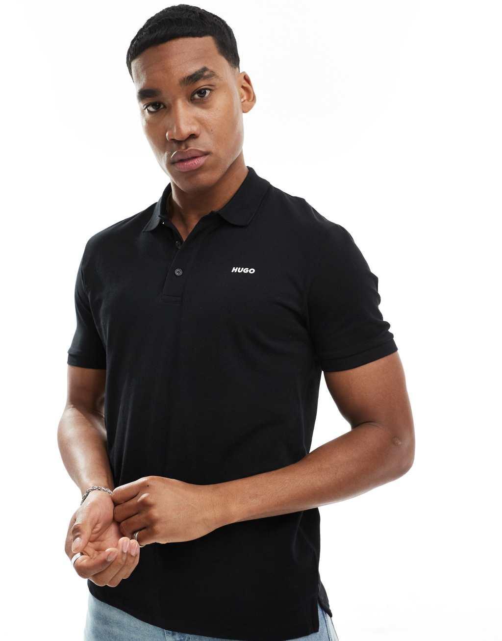 HUGO RED Donos polo shirt in black Product Image