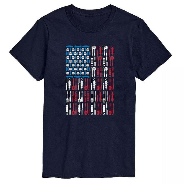 Mens Grill Tools USA Flag Tee Blue Product Image