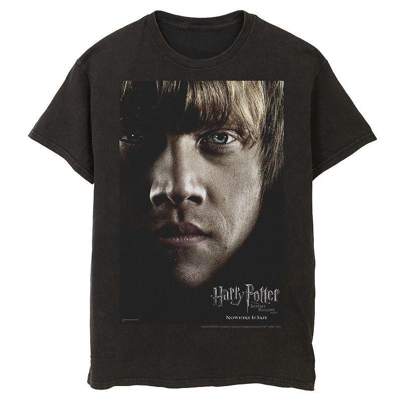 Mens Harry Potter Deathly Hallows Ron Character Poster Graphic Tee Product Image