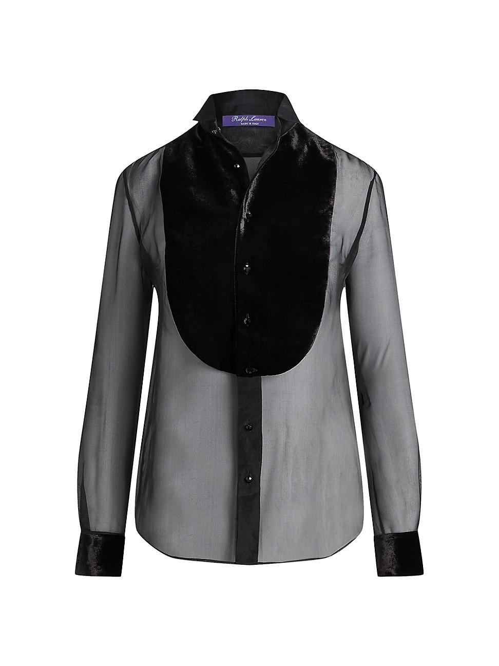 Womens Silk Bib Tuxedo Shirt Product Image