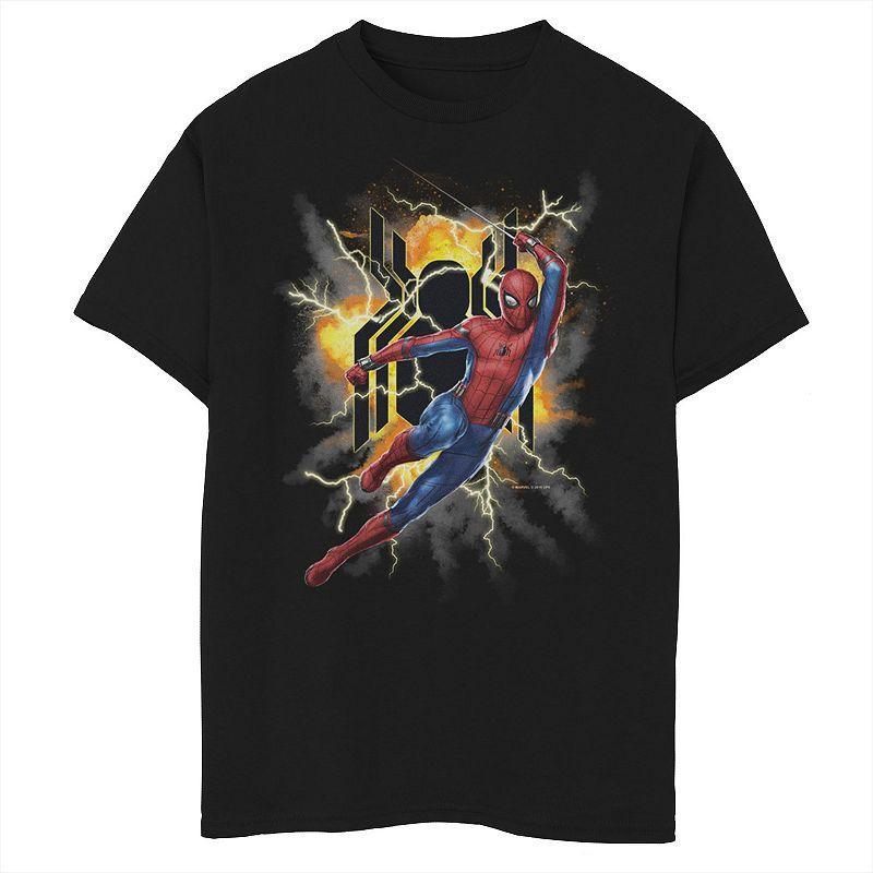 Boys 8-20 Marvel Spider-Man Far From Home Exploding Logo Action Pose Graphic Tee, Boys Product Image