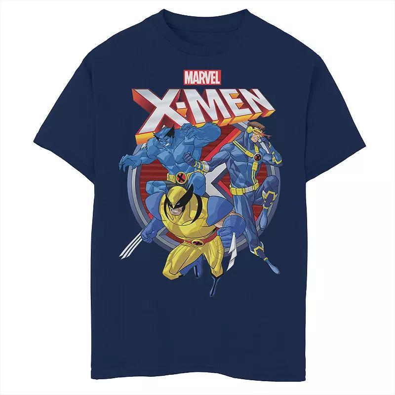 Boys 8-20 Marvel X-Men Action Group Shot Logo Graphic Tee, Boys Blue Product Image