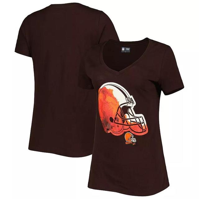 Womens New Era Cleveland s Ink Dye Sideline V-Neck T-Shirt Product Image