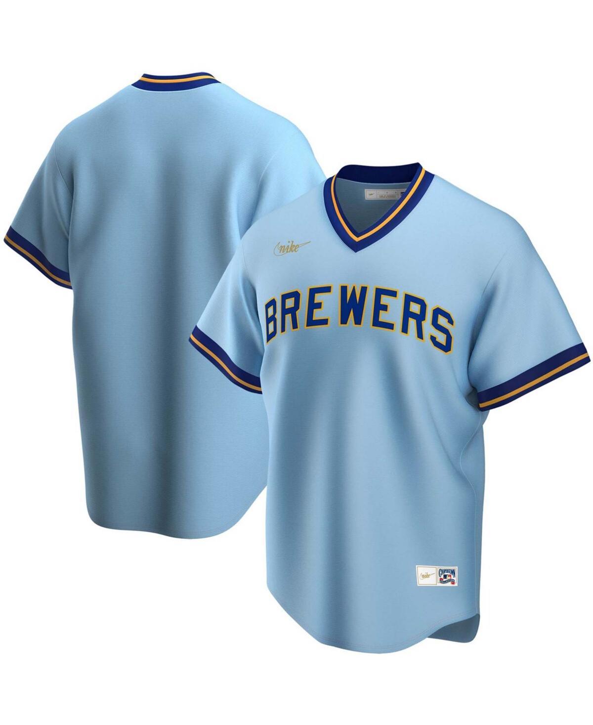 Mens Powder Blue Milwaukee Brewers Road Cooperstown Collection Team Jersey - Powder Blue Product Image