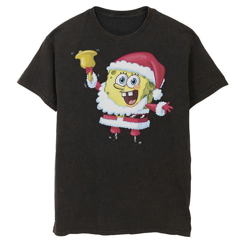 Mens Nickelodeon SpongeBob SquarePants Santa Claus Graphic Tee Red Product Image