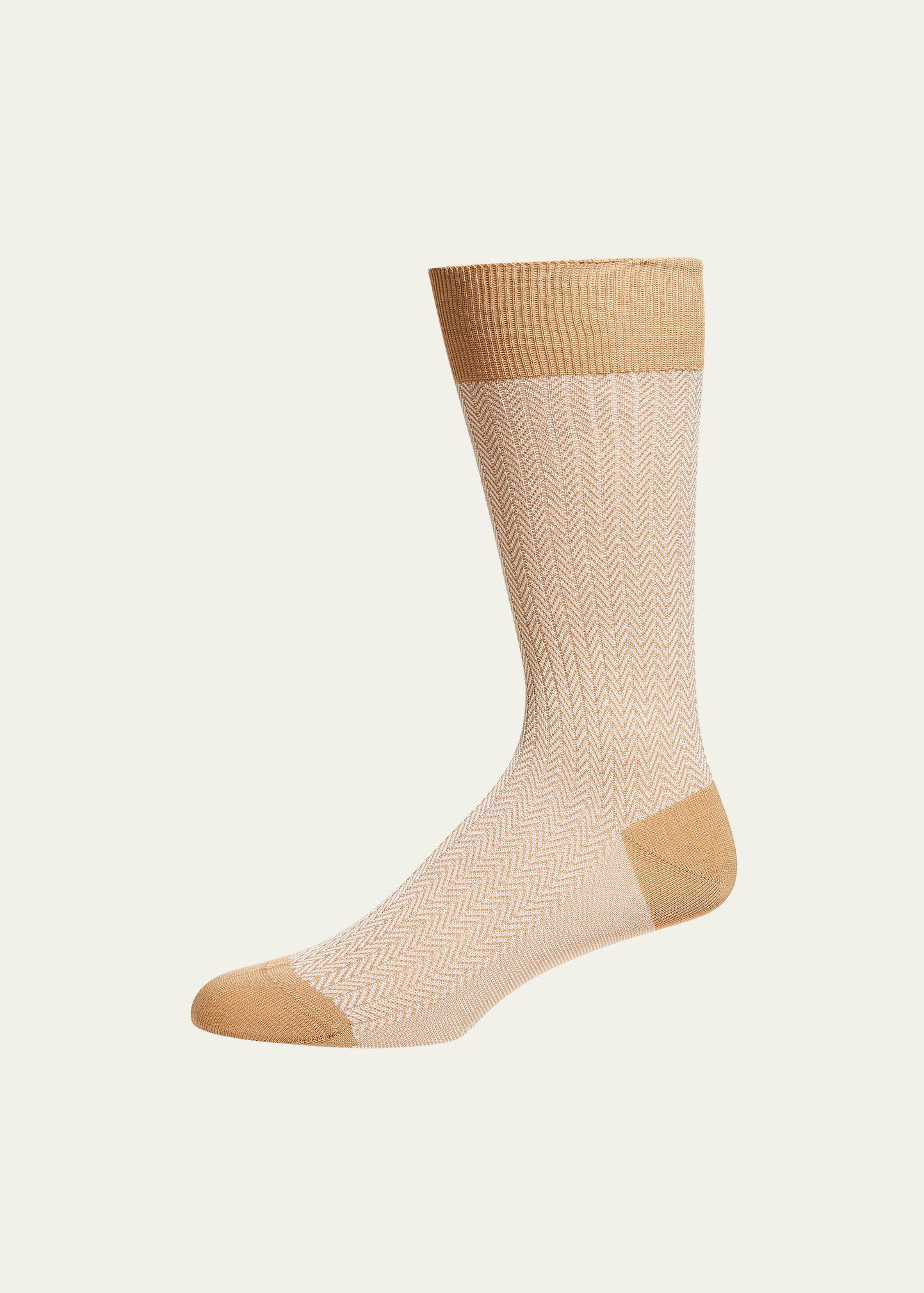 Mens Fabian Chevron Pattern Egyptian Cotton Socks Product Image