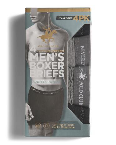 4pk Boxer Briefs for Men | Polyester/Spandex/Cotton Product Image