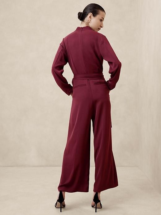 Crepe Deep V-Neck Jumpsuit Product Image