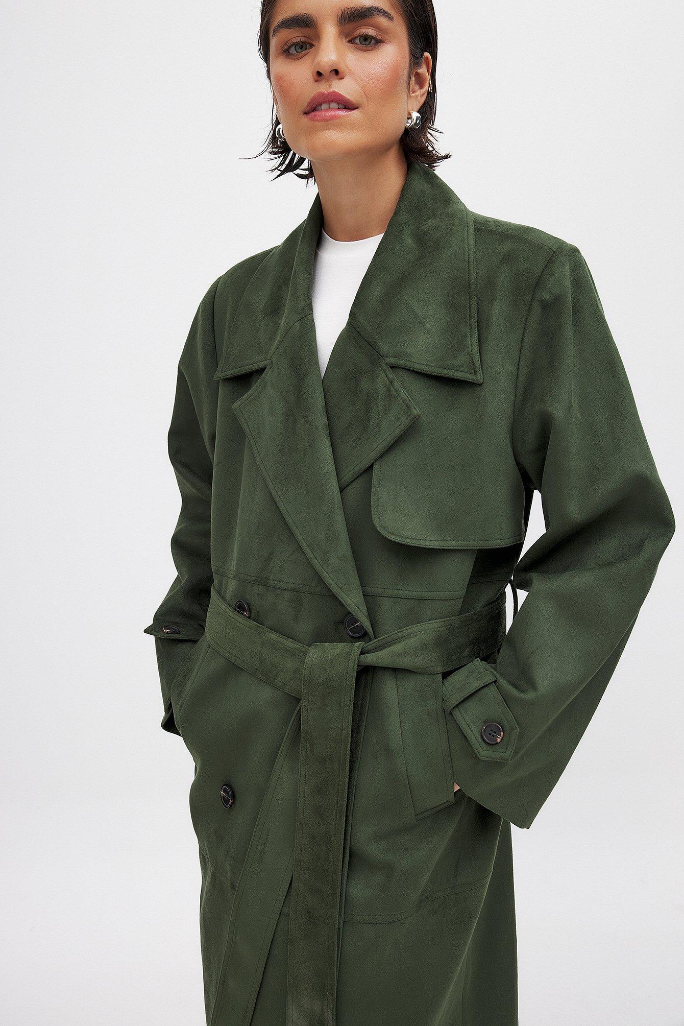 Faux Suede Trenchcoat Product Image