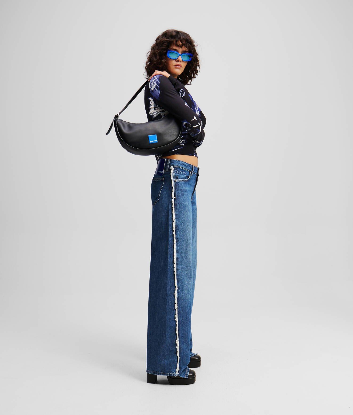 FRINGED MID-RISE RELAXED JEANS Product Image