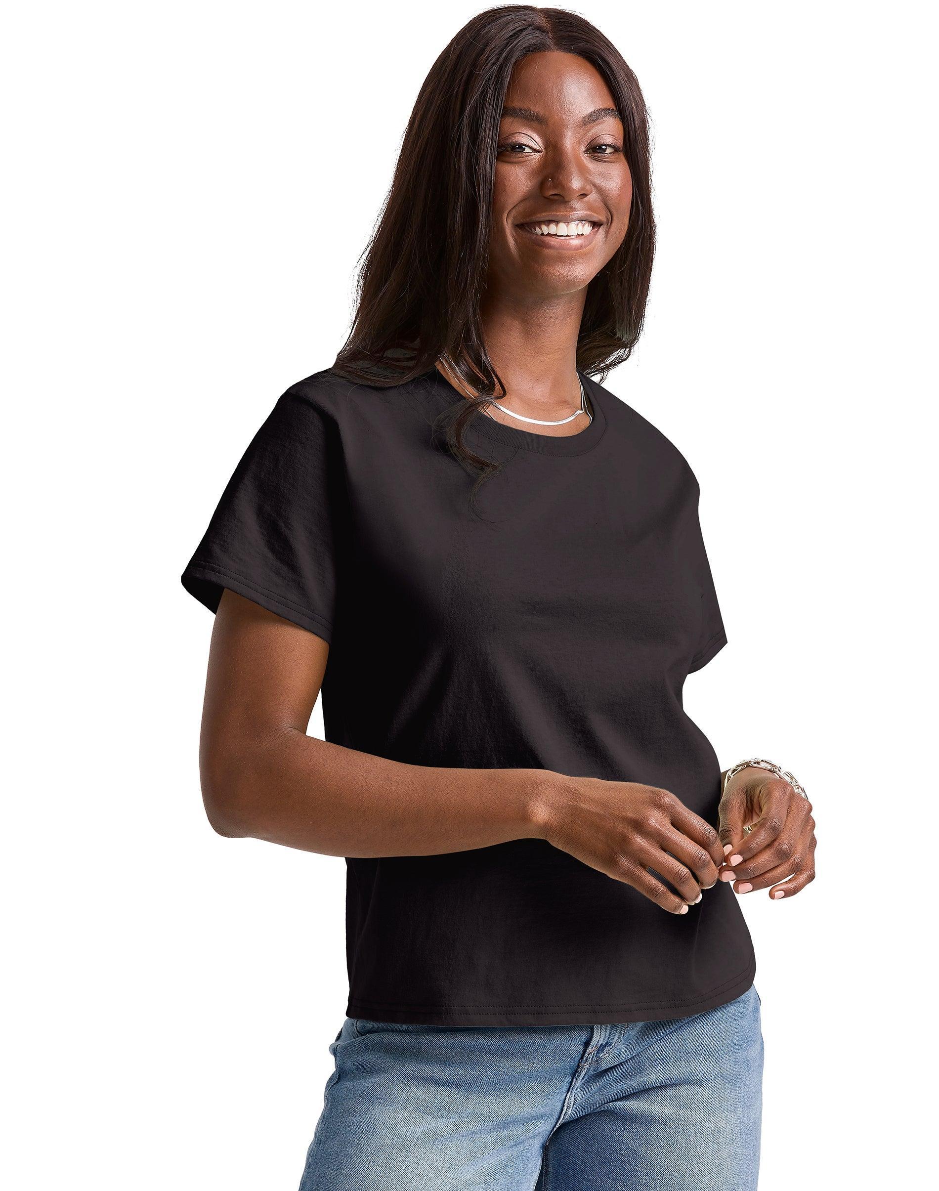 Hanes Essentials Womens Cotton T-Shirt, Classic Fit Natural XS Product Image