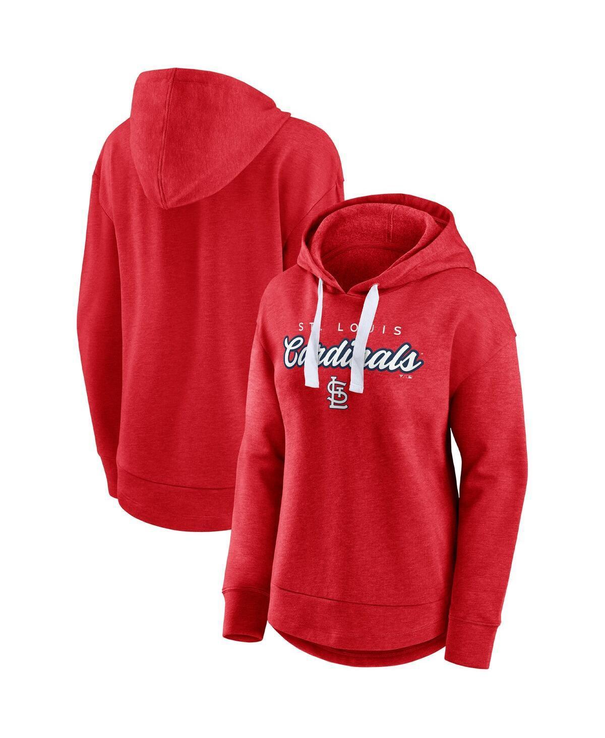 Womens Fanatics Heathered Red St. Louis Cardinals Set to Fly Pullover Hoodie Product Image