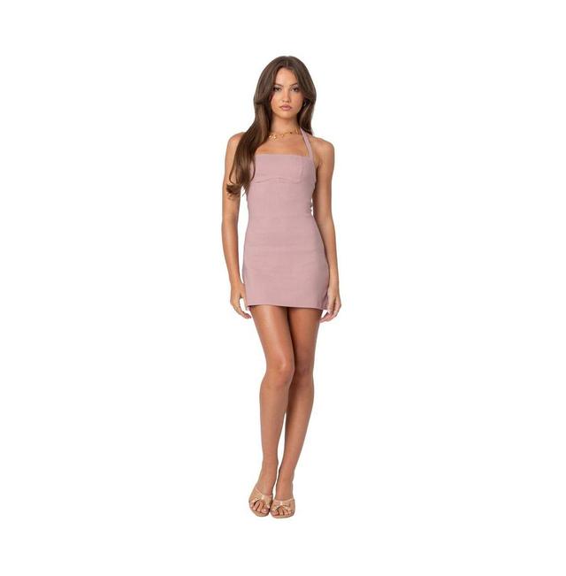 Edikted Womens Side Slitted halter mini dress Product Image