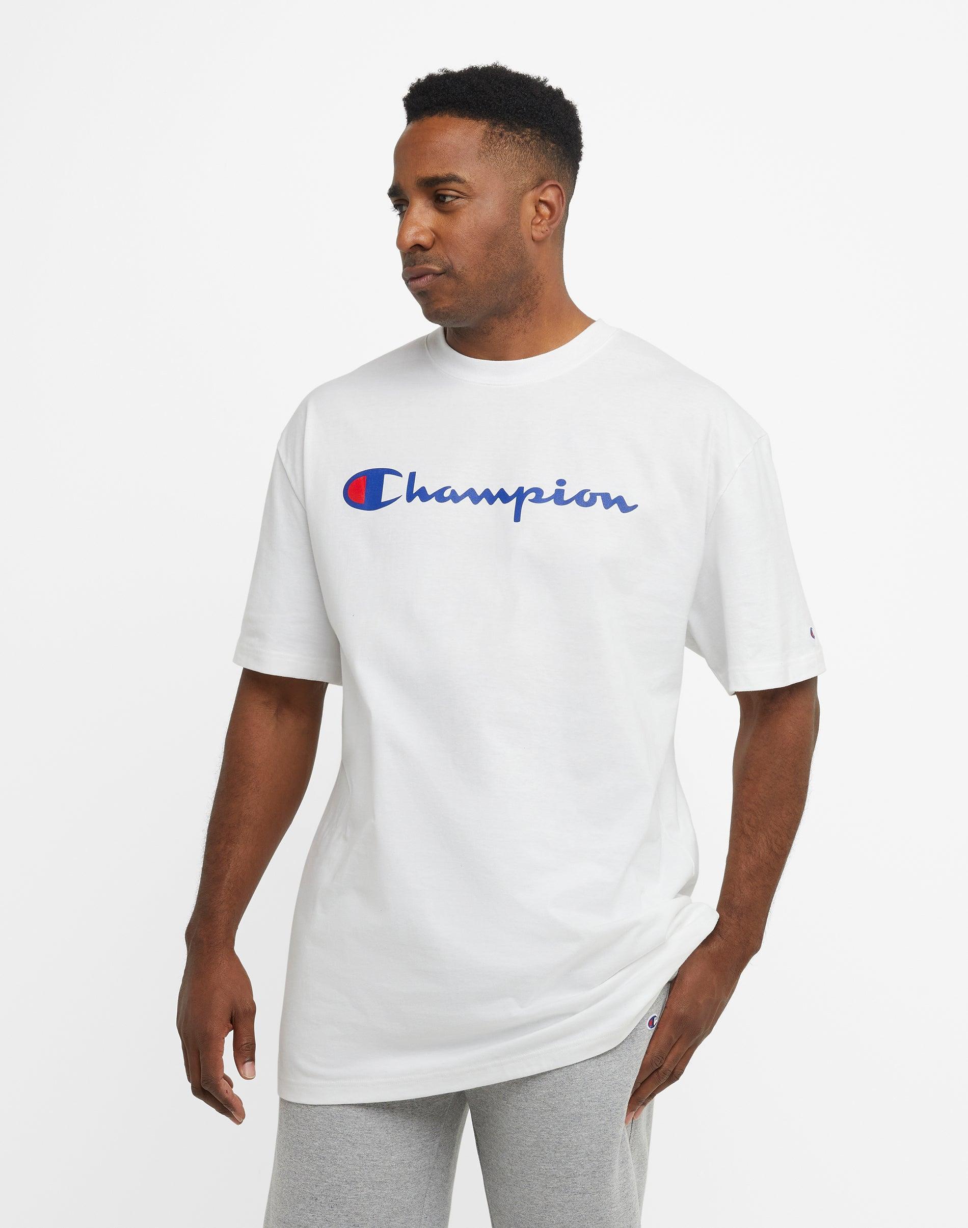 Mens Champion Classic Graphic T-Shirt, Script Logo (Big & Tall) Black 3XT product image