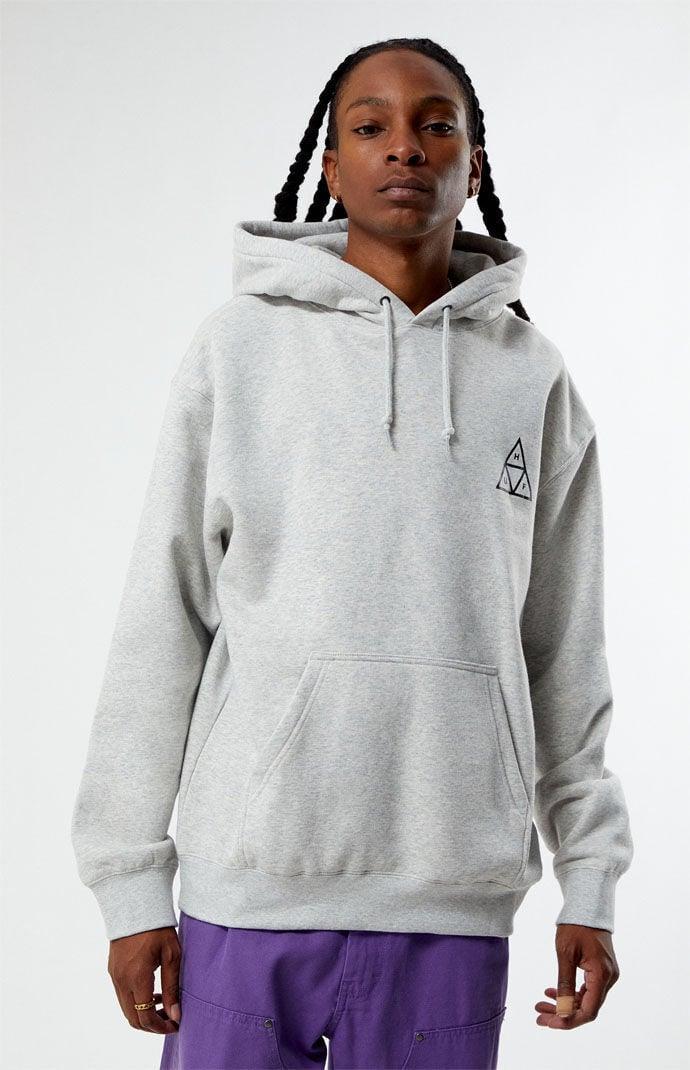 HUF Men's Set Triple Triangle Pullover Hoodie in Heather / Heather Gray - product image