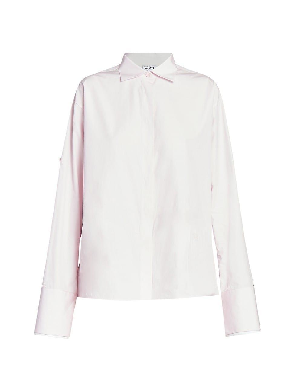 Womens Turn-Up Boxy Cotton Shirt Product Image