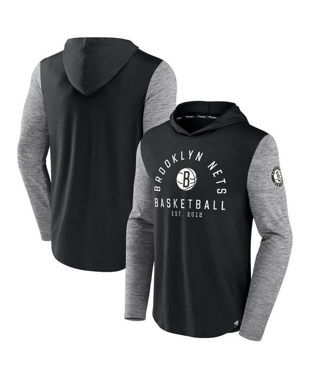 Mens Fanatics Branded /Heathered Charcoal Brooklyn Nets Deep Rotation Performance Pullover Hoodie Product Image