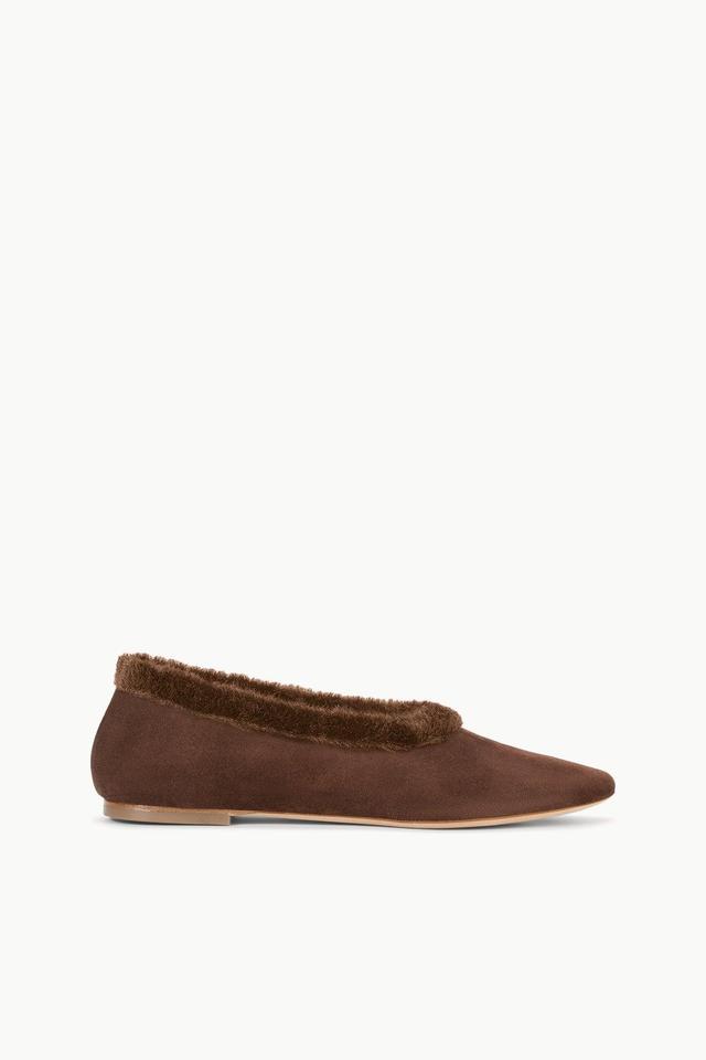 ALBA FAUX FUR TRIM BALLET FLAT | MAHOGANY Product Image