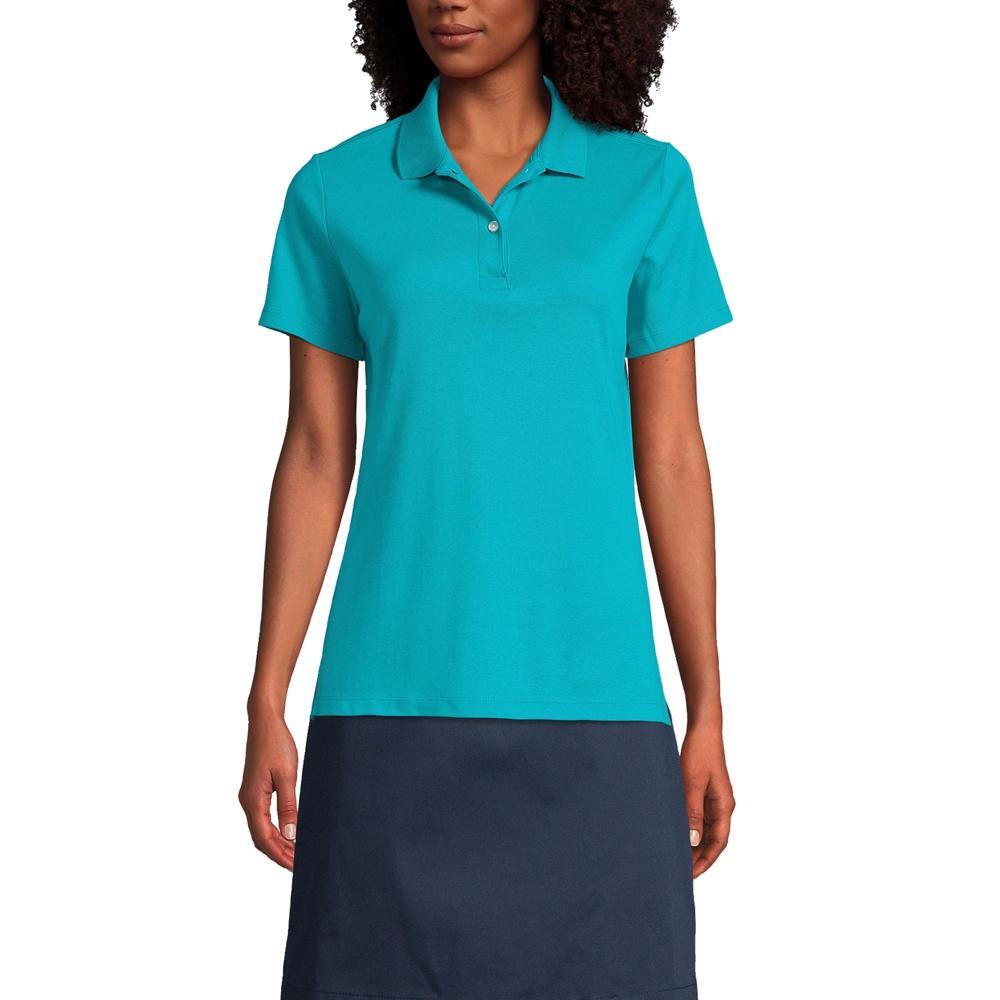 Womens Lands End School Uniform Short Sleeve Interlock Polo Shirt Product Image