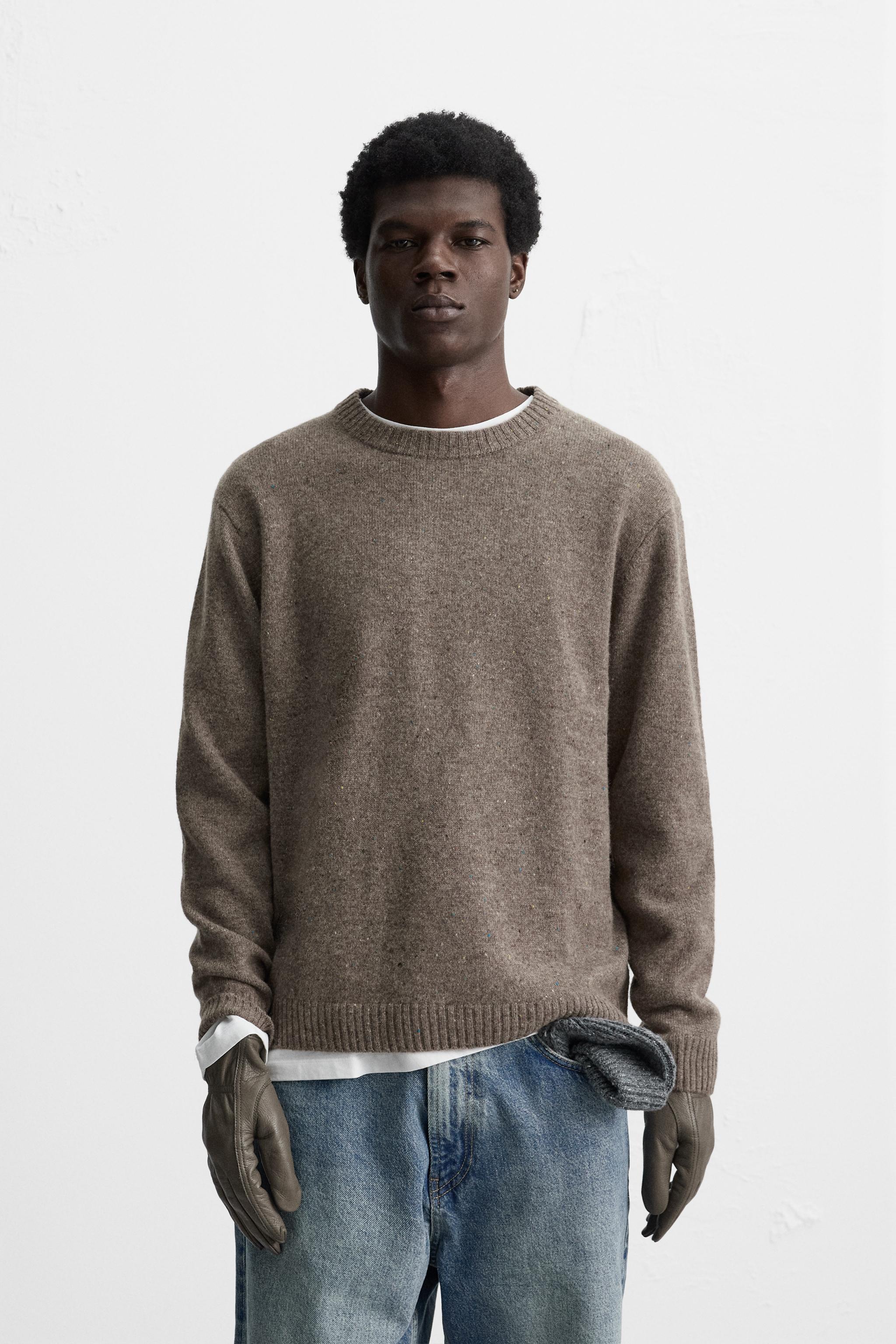 100% WOOL FLECKED STRUCTURE SWEATER Product Image