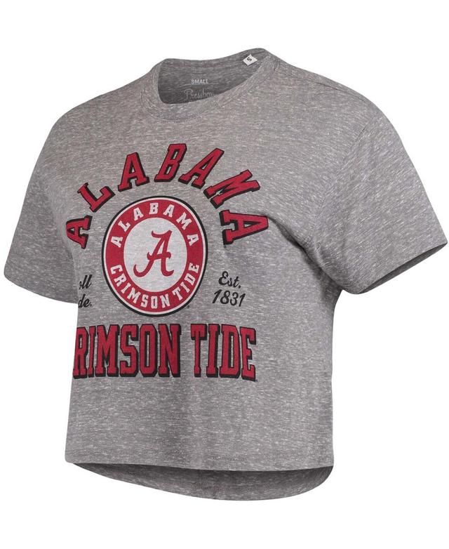 Womens Gray Alabama Crimson Tide Bishop Tri-Blend Knobi Crop T-shirt Product Image