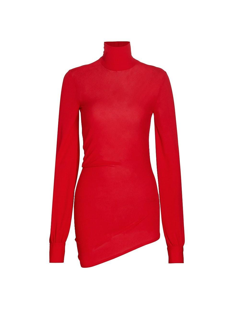 Womens Crepe Jersey Turtleneck Sweater Product Image