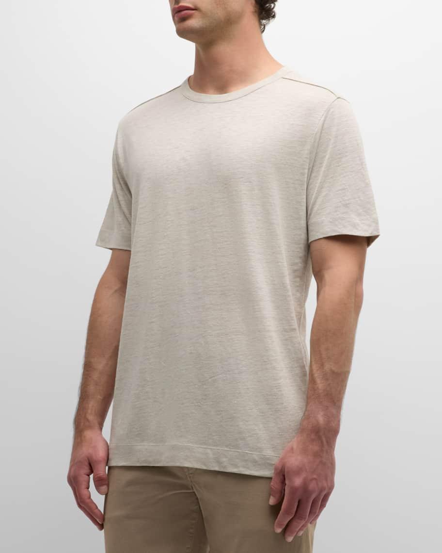 Men's Linen Silk Short-Sleeve T-Shirt Product Image