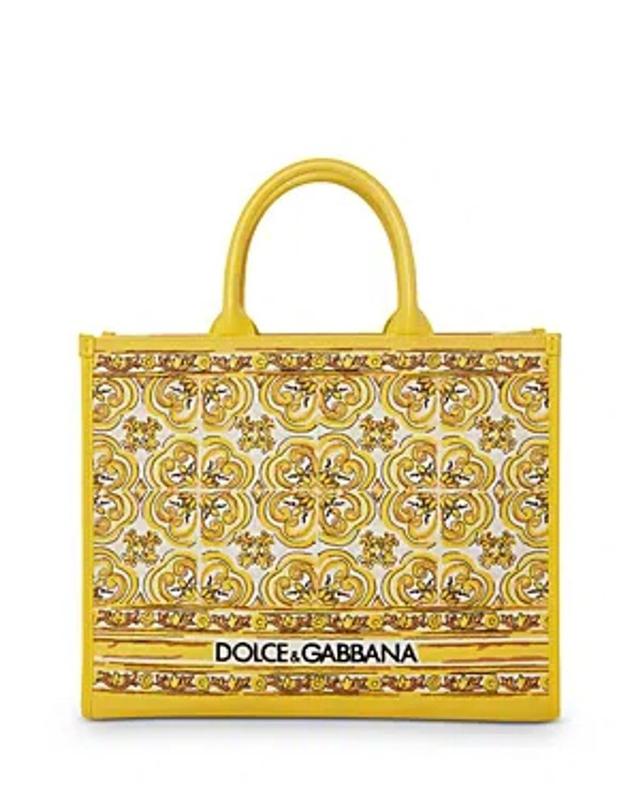 Printed Canvas Tote In Azulejos Product Image