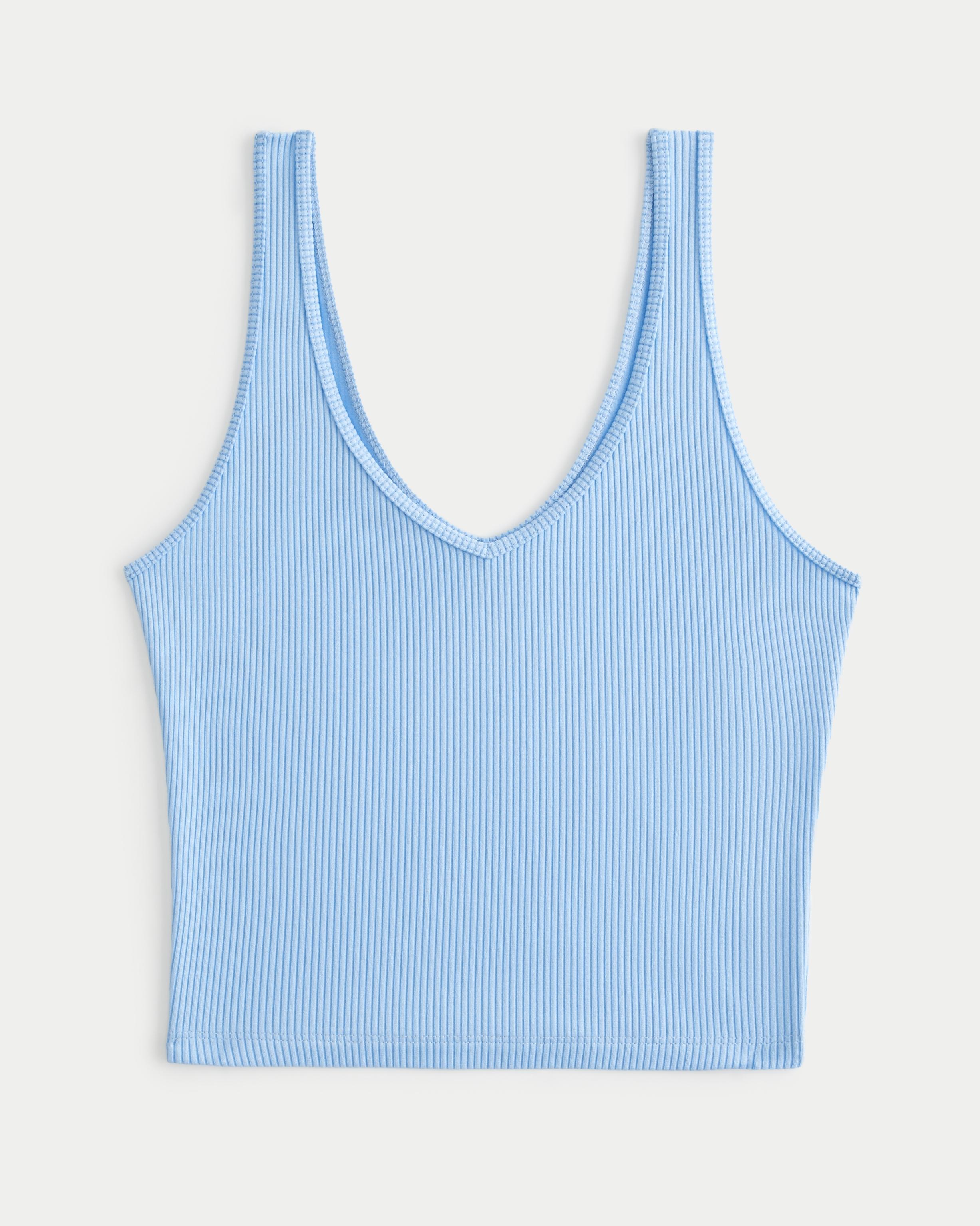 Ribbed Seamless Fabric V-Neck Tank Product Image