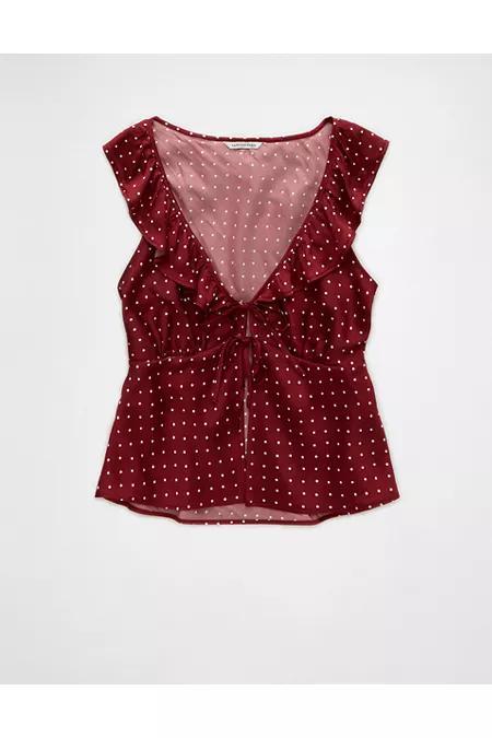 AE Ruffle Tie-Front Tank Top Women's Product Image