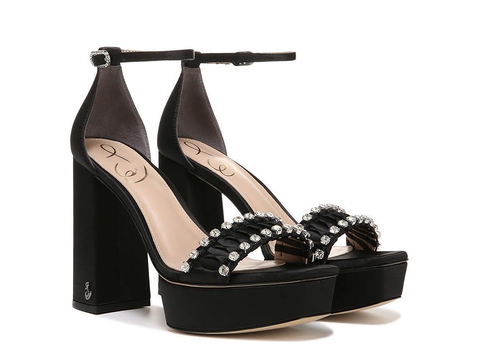 Sam Edelman Womens Ninette Embellished Satin Sandals - Black Product Image