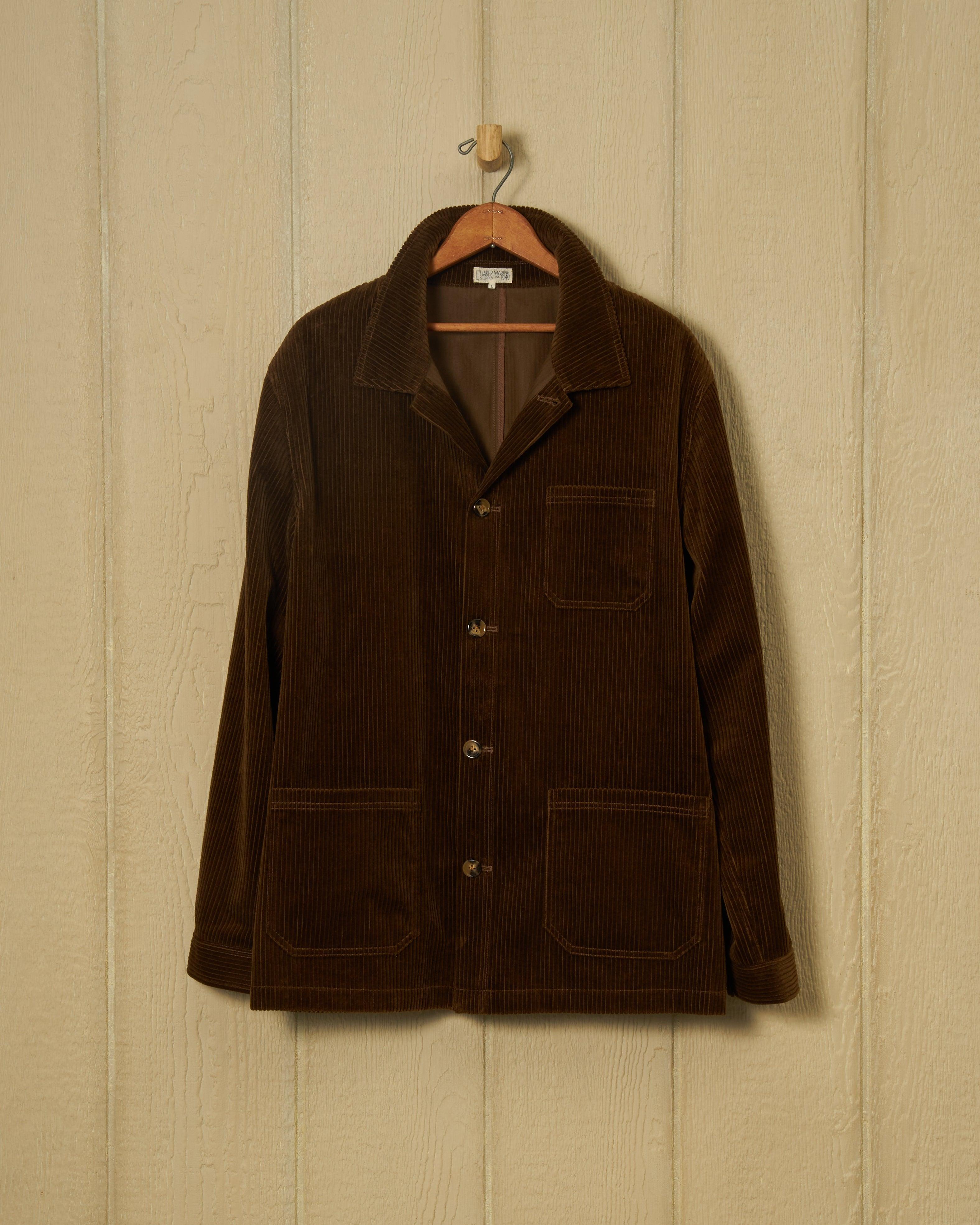 Corduroy French Workman’s Jacket in Chocolate Product Image